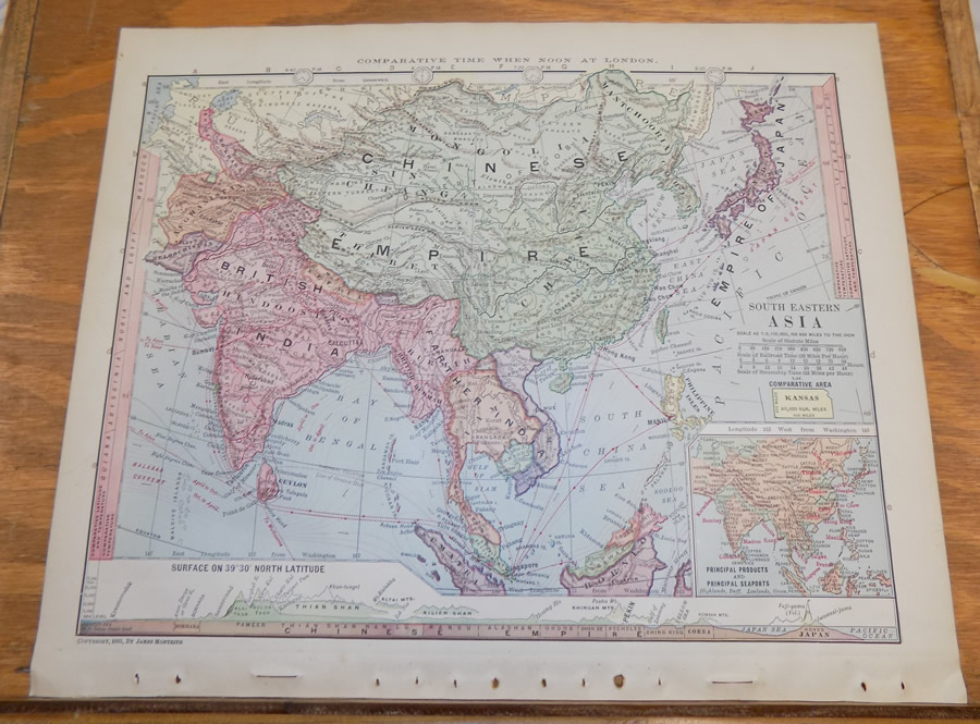 1885 Antique Map /// SOUTHEASTERN ASIA | eBay